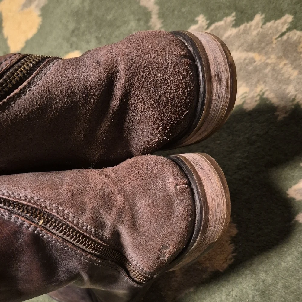 Bed Stu Brown Leather Chukka Boots with Side Zip